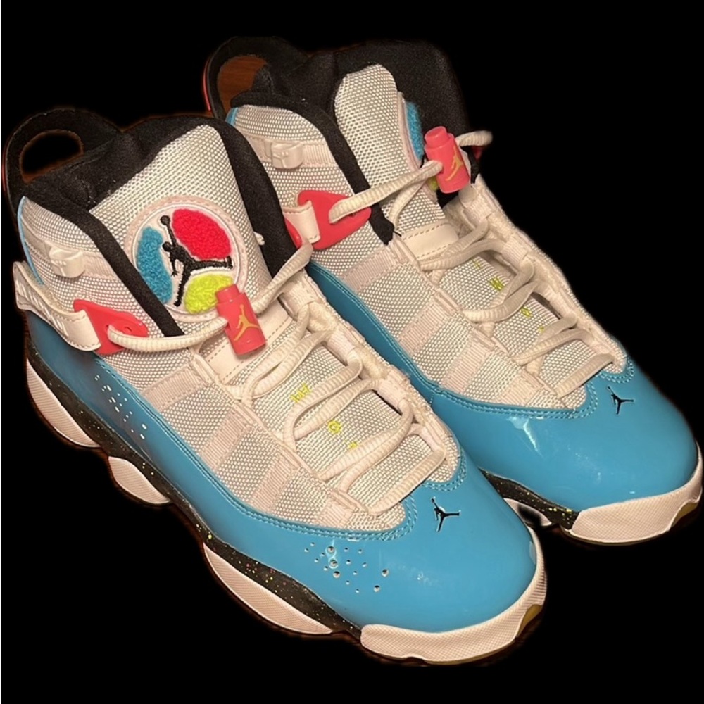 Jordan Blue and White Sneakers Retro Athletic Design